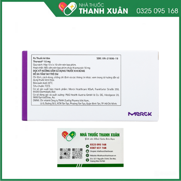 Thyrozol 10mg trị bệnh lý tuyến giáp
